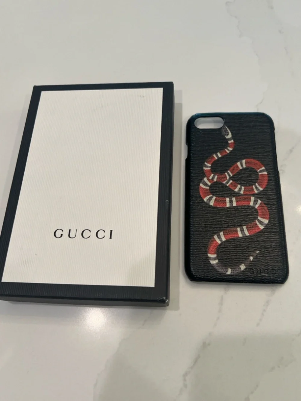 🐍NWT Authentic Gucci King Snake Print Iphone Case 6 | 7 | 8 ? Black Red